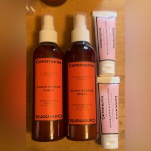 (2) Ceremonia guava rescue spray (2) travel size guava leave in conditioner